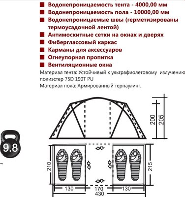Палатка INDI Sierra 4 NEW
