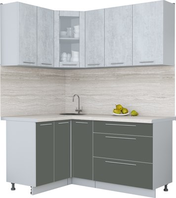 Кухонный гарнитур Интерлиния Мила Пластик 1.2x1.7 - фото