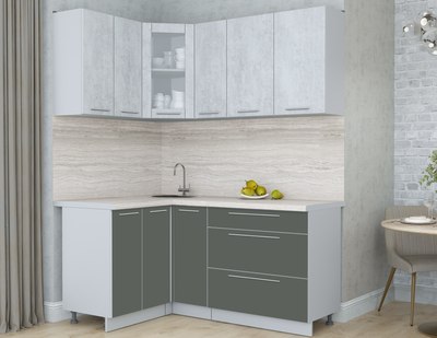 Кухонный гарнитур Интерлиния Мила Пластик 1.2x1.7