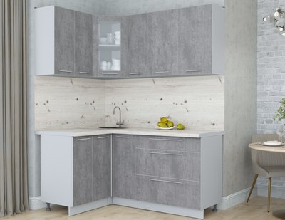 Кухонный гарнитур Интерлиния Мила Пластик 1.2x1.7