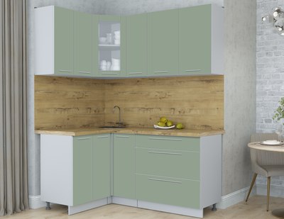 Кухонный гарнитур Интерлиния Мила Пластик 1.2x1.7 - фото