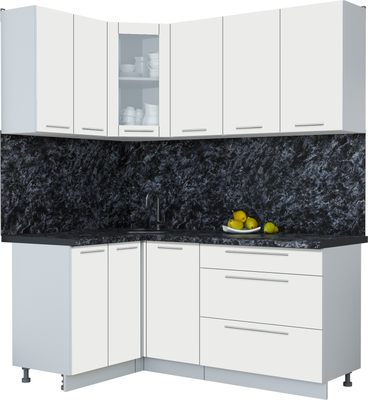 Кухонный гарнитур Интерлиния Мила Пластик 1.2x1.8 - фото