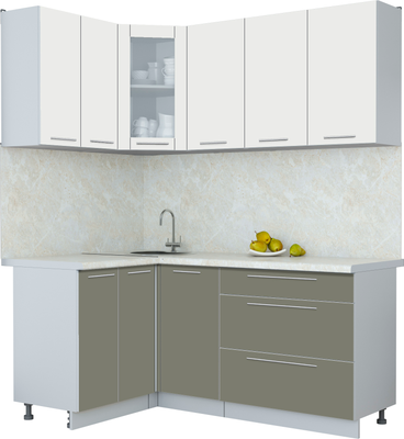 Кухонный гарнитур Интерлиния Мила Пластик 1.2x1.8 - фото