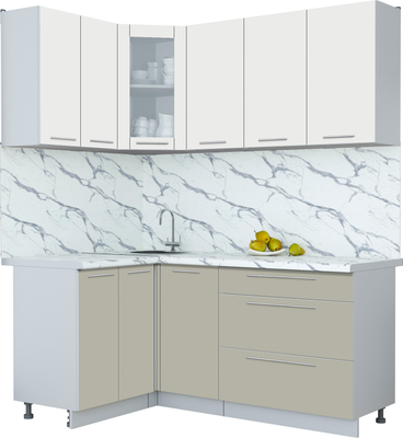 Кухонный гарнитур Интерлиния Мила Пластик 1.2x1.8 - фото