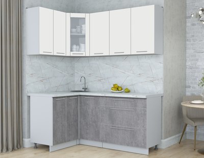 Кухонный гарнитур Интерлиния Мила Пластик 1.2x1.8