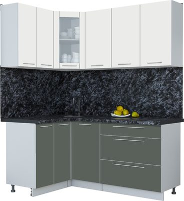 Кухонный гарнитур Интерлиния Мила Пластик 1.2x1.8 - фото