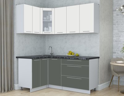 Кухонный гарнитур Интерлиния Мила Пластик 1.2x1.8