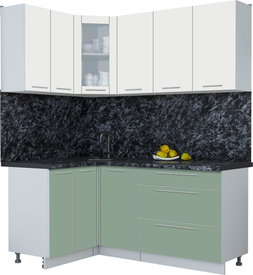 Кухонный гарнитур Интерлиния Мила Пластик 1.2x1.8 - фото