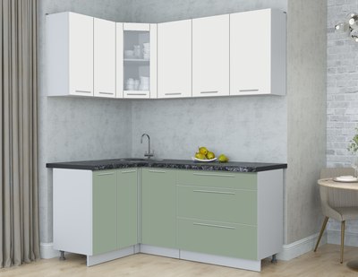 Кухонный гарнитур Интерлиния Мила Пластик 1.2x1.8