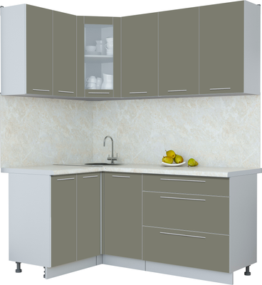 Кухонный гарнитур Интерлиния Мила Пластик 1.2x1.8 - фото