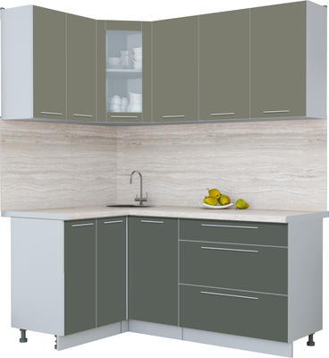 Кухонный гарнитур Интерлиния Мила Пластик 1.2x1.8 - фото