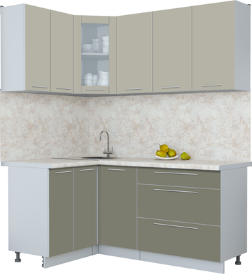 Кухонный гарнитур Интерлиния Мила Пластик 1.2x1.8 - фото