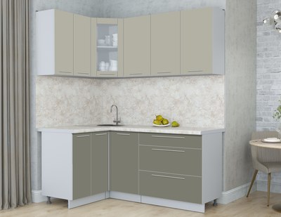 Кухонный гарнитур Интерлиния Мила Пластик 1.2x1.8