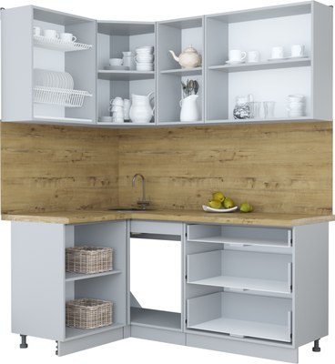 Кухонный гарнитур Интерлиния Мила Пластик 1.2x1.8