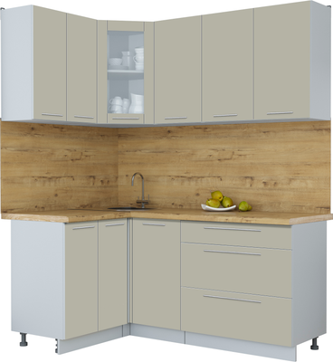 Кухонный гарнитур Интерлиния Мила Пластик 1.2x1.8 - фото