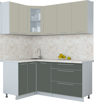 Кухонный гарнитур Интерлиния Мила Пластик 1.2x1.8 - фото