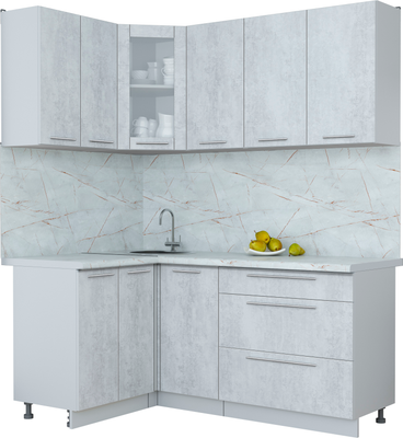 Кухонный гарнитур Интерлиния Мила Пластик 1.2x1.8 - фото