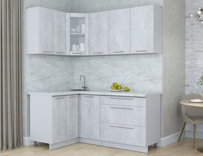 Кухонный гарнитур Интерлиния Мила Пластик 1.2x1.8