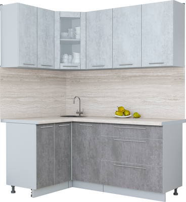 Кухонный гарнитур Интерлиния Мила Пластик 1.2x1.8 - фото