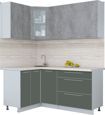 Кухонный гарнитур Интерлиния Мила Пластик 1.2x1.8 - фото