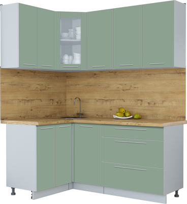 Кухонный гарнитур Интерлиния Мила Пластик 1.2x1.8 - фото