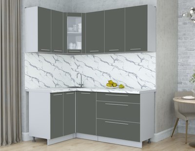 Кухонный гарнитур Интерлиния Мила Пластик 1.2x1.8