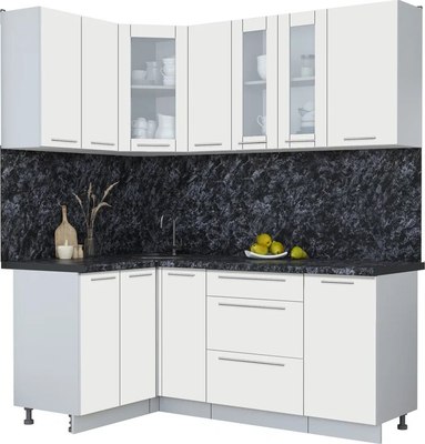 Кухонный гарнитур Интерлиния Мила Пластик 1.2x1.9 - фото