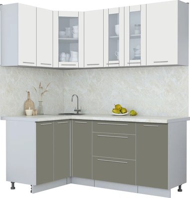 Кухонный гарнитур Интерлиния Мила Пластик 1.2x1.9 - фото