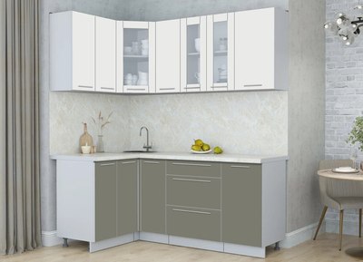 Кухонный гарнитур Интерлиния Мила Пластик 1.2x1.9