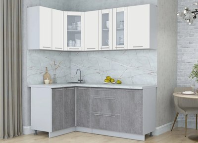 Кухонный гарнитур Интерлиния Мила Пластик 1.2x1.9
