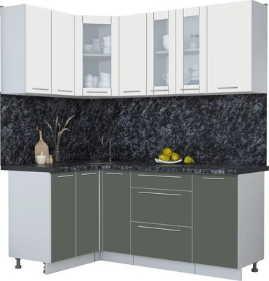 Кухонный гарнитур Интерлиния Мила Пластик 1.2x1.9 - фото