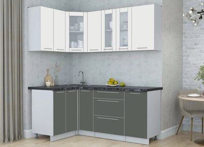 Кухонный гарнитур Интерлиния Мила Пластик 1.2x1.9