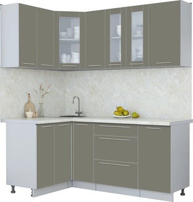 Кухонный гарнитур Интерлиния Мила Пластик 1.2x1.9 - фото