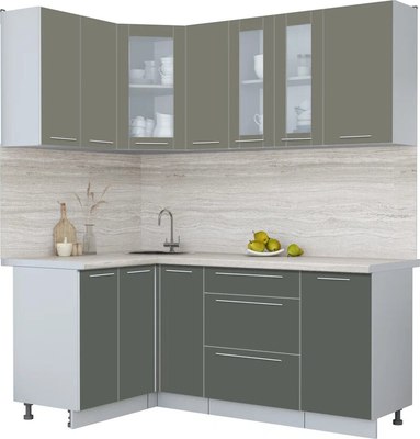 Кухонный гарнитур Интерлиния Мила Пластик 1.2x1.9 - фото