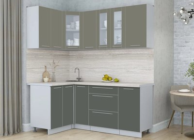 Кухонный гарнитур Интерлиния Мила Пластик 1.2x1.9