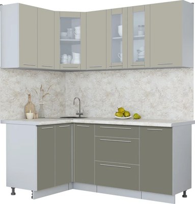 Кухонный гарнитур Интерлиния Мила Пластик 1.2x1.9 - фото