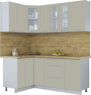 Кухонный гарнитур Интерлиния Мила Пластик 1.2x1.9 - фото