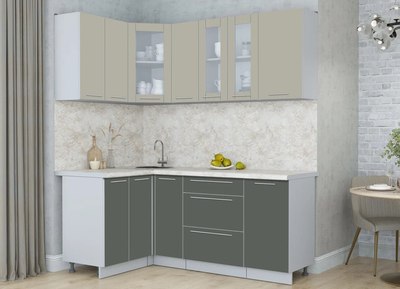 Кухонный гарнитур Интерлиния Мила Пластик 1.2x1.9