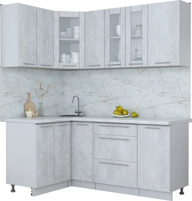 Кухонный гарнитур Интерлиния Мила Пластик 1.2x1.9 - фото