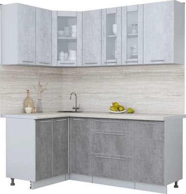 Кухонный гарнитур Интерлиния Мила Пластик 1.2x1.9 - фото