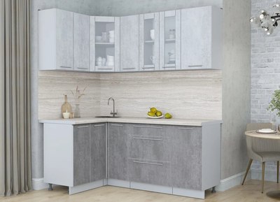 Кухонный гарнитур Интерлиния Мила Пластик 1.2x1.9