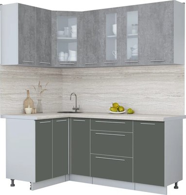 Кухонный гарнитур Интерлиния Мила Пластик 1.2x1.9 - фото