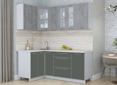 Кухонный гарнитур Интерлиния Мила Пластик 1.2x1.9