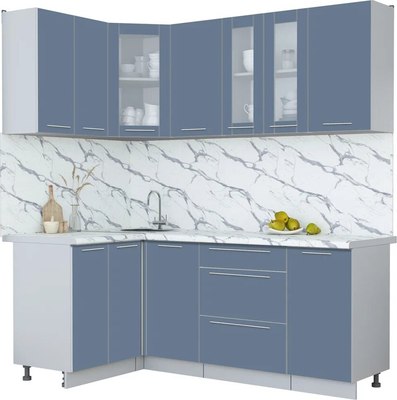 Кухонный гарнитур Интерлиния Мила Пластик 1.2x2.0 - фото