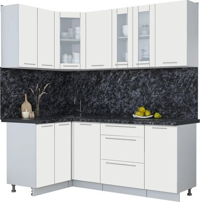 Кухонный гарнитур Интерлиния Мила Пластик 1.2x2.0 - фото