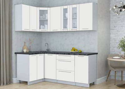 Кухонный гарнитур Интерлиния Мила Пластик 1.2x2.0