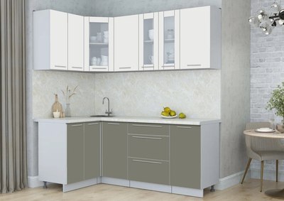 Кухонный гарнитур Интерлиния Мила Пластик 1.2x2.0