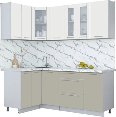 Кухонный гарнитур Интерлиния Мила Пластик 1.2x2.0 - фото