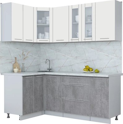 Кухонный гарнитур Интерлиния Мила Пластик 1.2x2.0 - фото