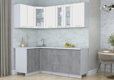 Кухонный гарнитур Интерлиния Мила Пластик 1.2x2.0